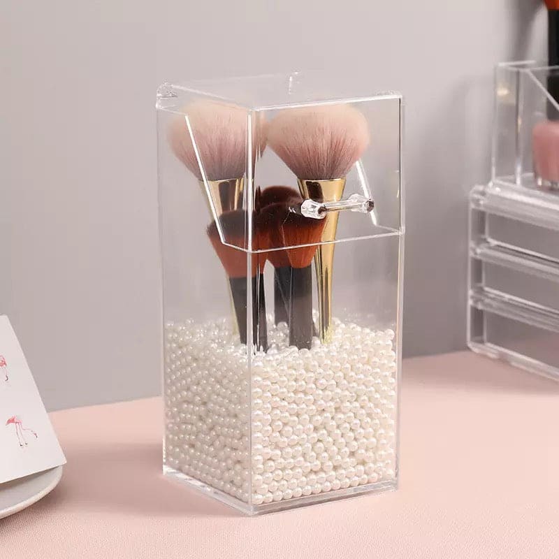 Pearl Cosmetic Brush Holder, Transparent Acrylic Cosmetic Brush Container, Brush Holder Cosmetic Brush Container Dustproof Beauty Makeup Tools Organizer, Cosmetics Brush Storage Box with Lid Pearl Cosmetic Brush Holder, Transparent Acrylic Cosmetic Brush Container, Brush Holder Cosmetic Brush Container Dustproof Beauty Makeup Tools Organizer, Cosmetics Brush Storage Box with Lid
